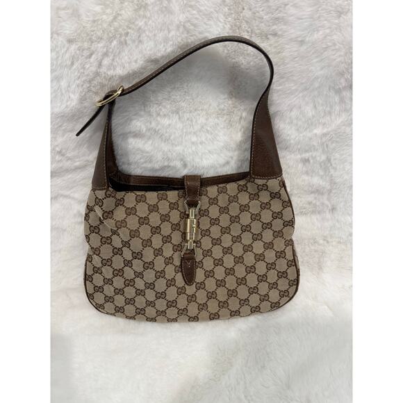 Gucci GG Canvas Jackie Shoulder Bag – Brown - Picture 1 of 7